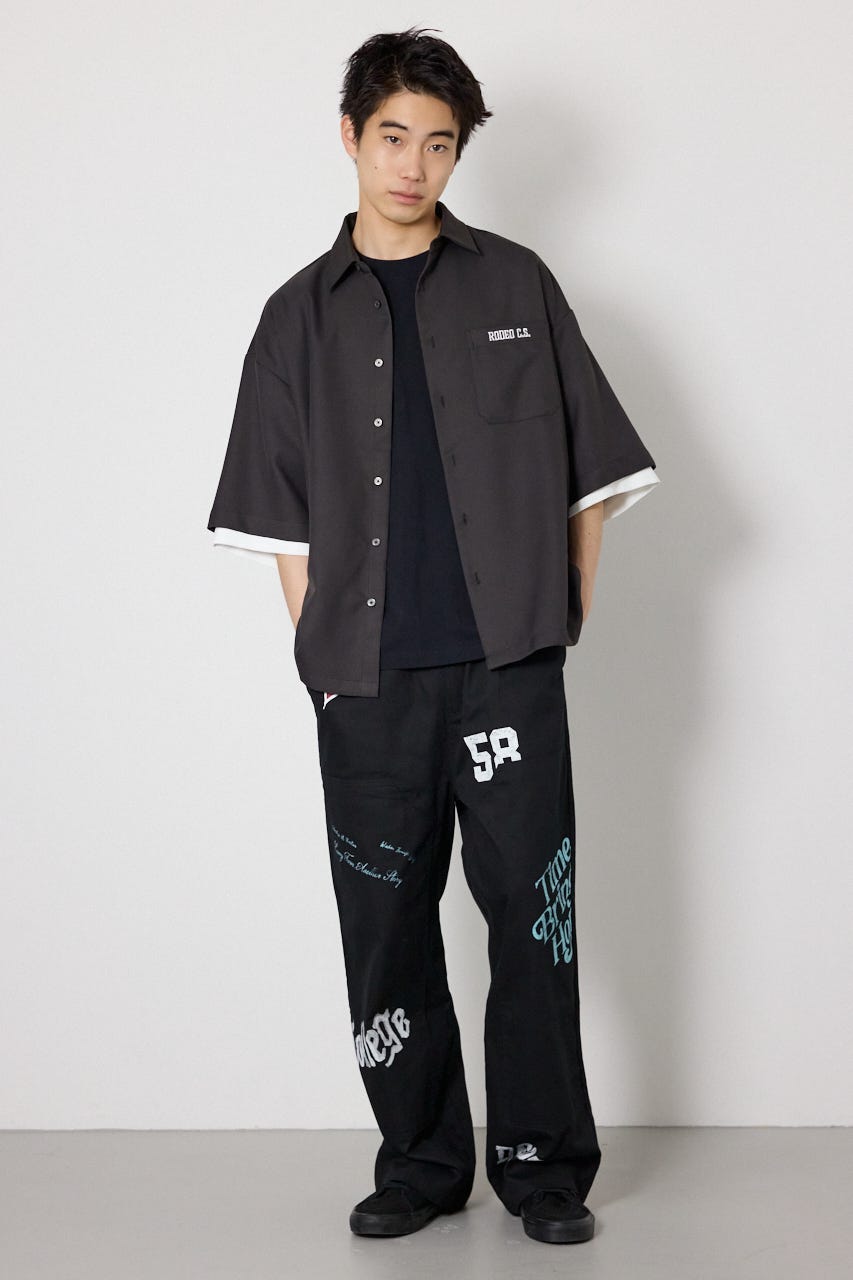 バックテキストシャツ C.GRY M