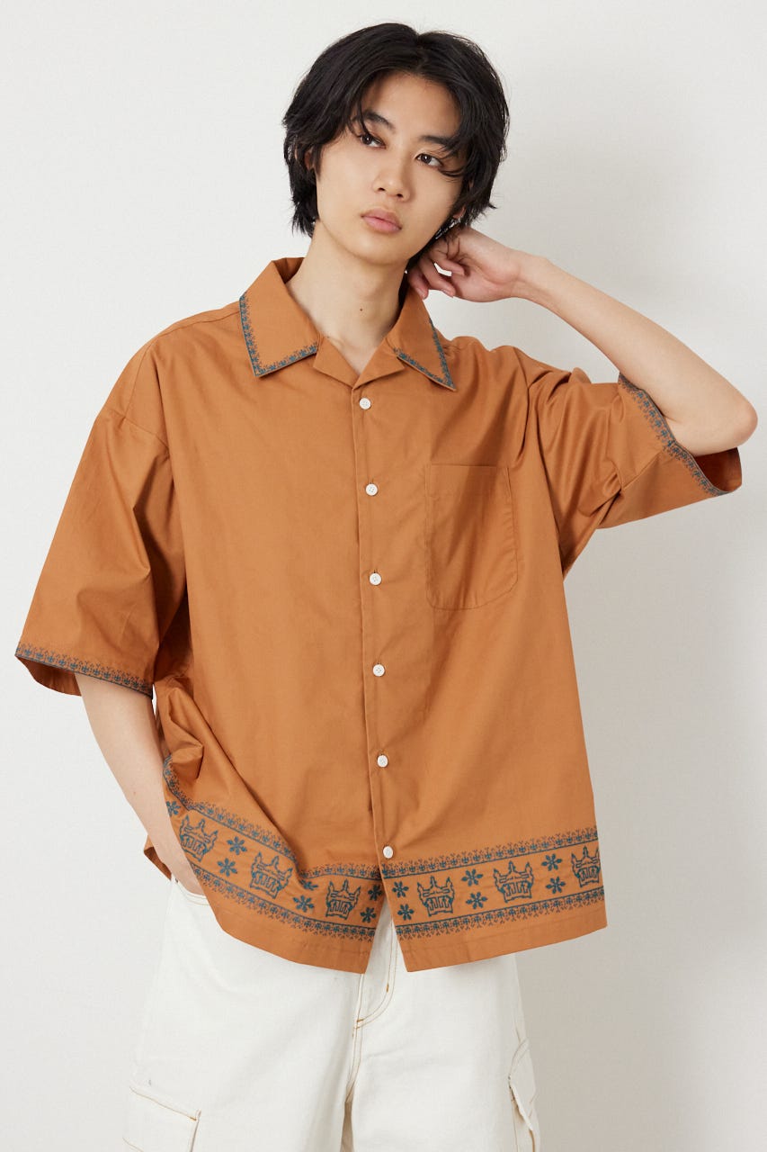 Crown Hem シャツ D/ORG L