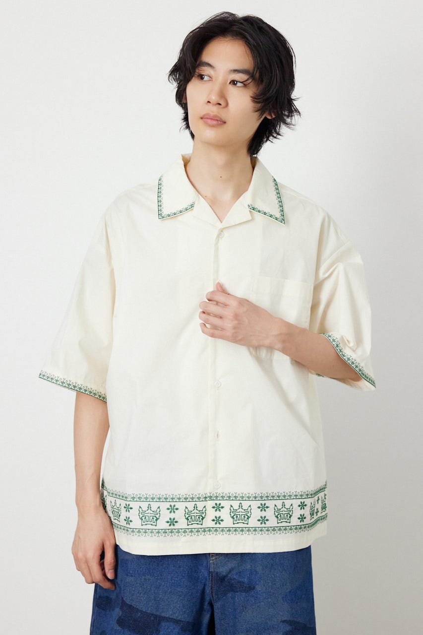 Crown Hem シャツ O/WHT M