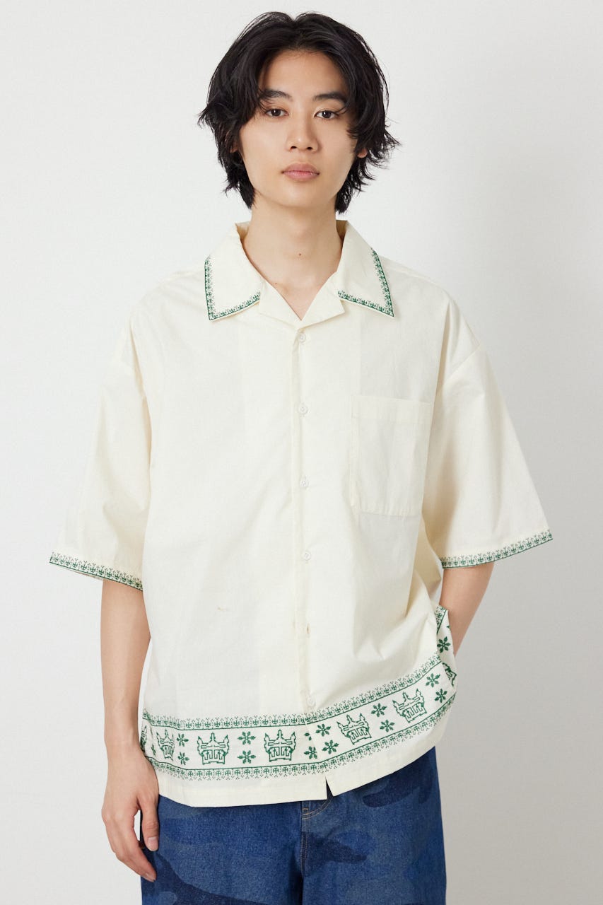 Crown Hem シャツ O/WHT M