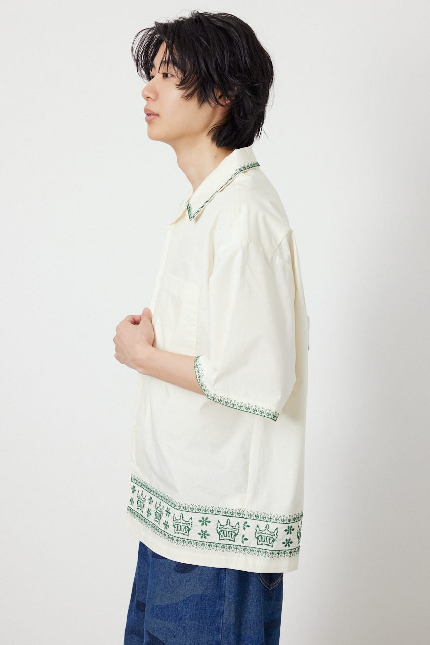 Crown Hem シャツ O/WHT M