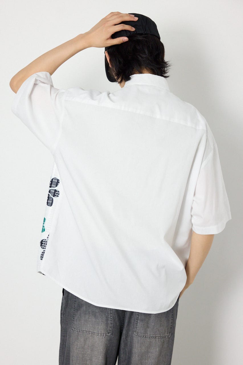 COOLMAX(R)ファブリック製・フラワーレースシャツ WHT L