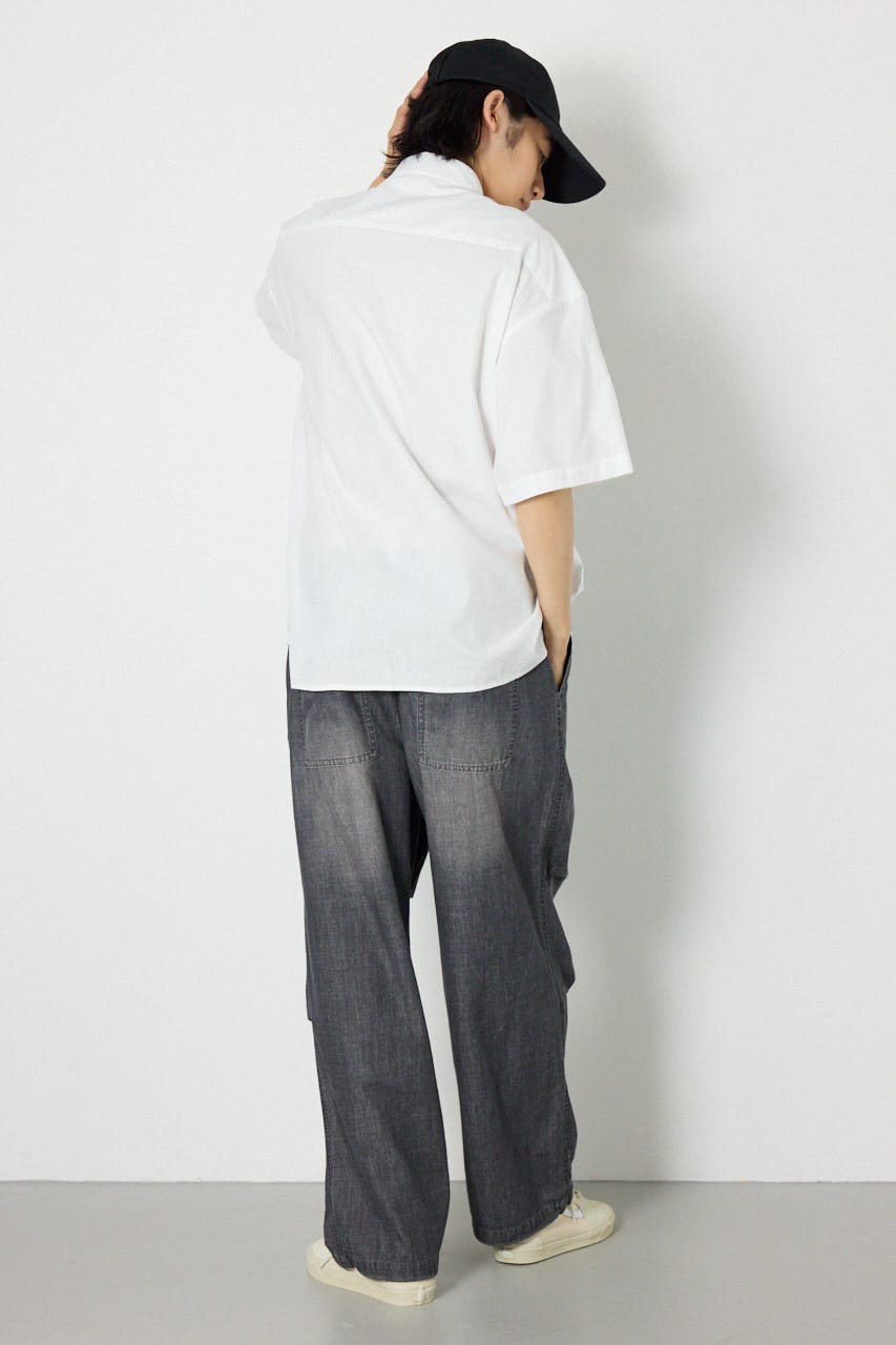 COOLMAX(R)ファブリック製・フラワーレースシャツ WHT L