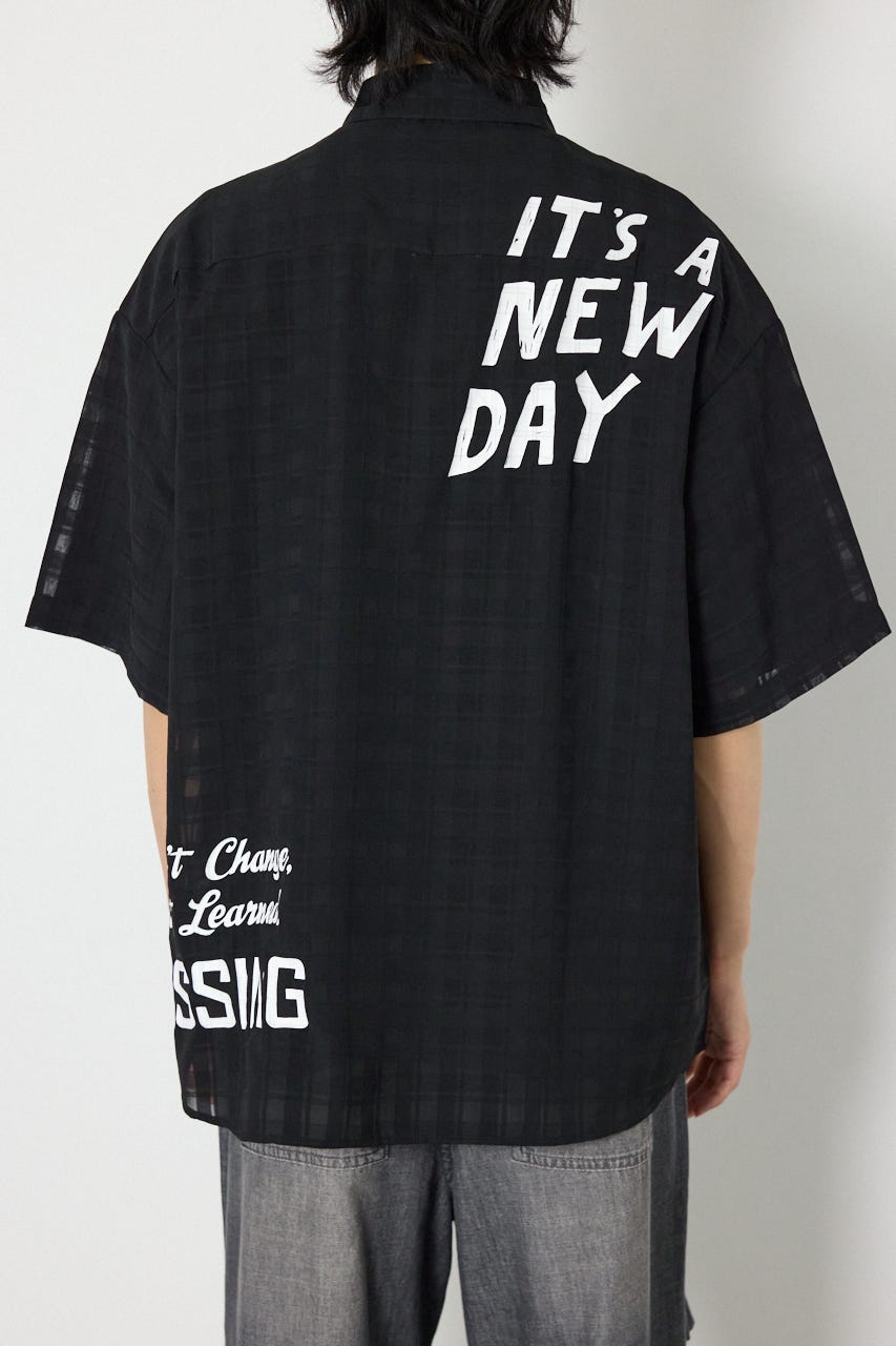 イレギュラーシアーチェックシャツ BLK M