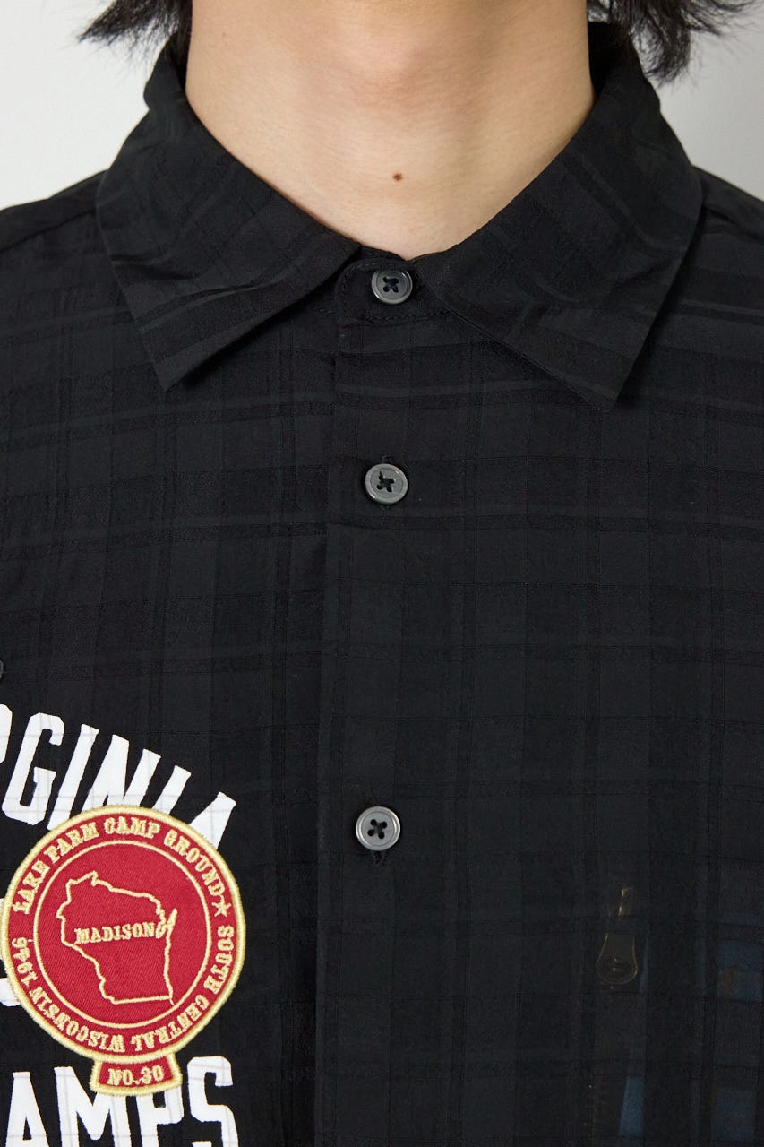イレギュラーシアーチェックシャツ BLK M
