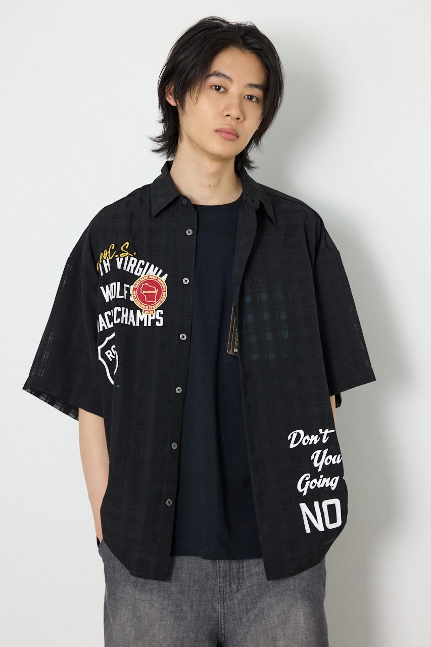 イレギュラーシアーチェックシャツ BLK M