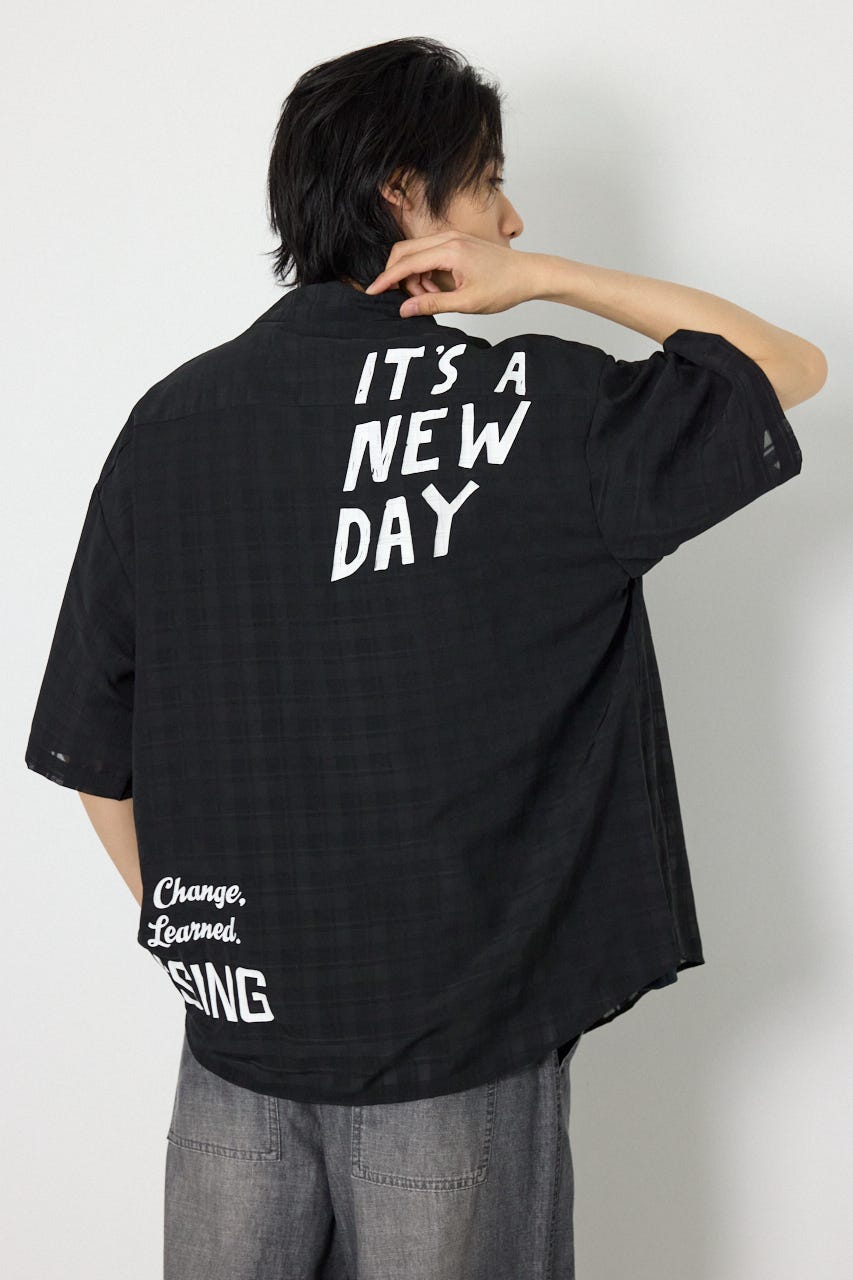 イレギュラーシアーチェックシャツ BLK M