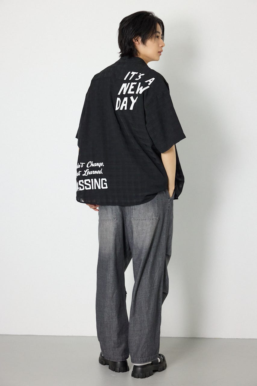 イレギュラーシアーチェックシャツ BLK M