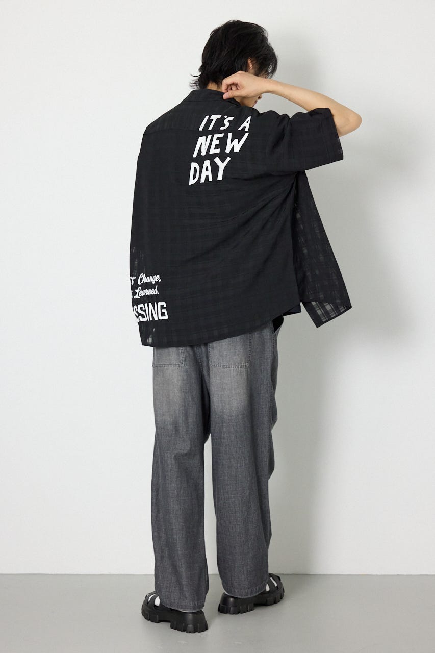 イレギュラーシアーチェックシャツ BLK M