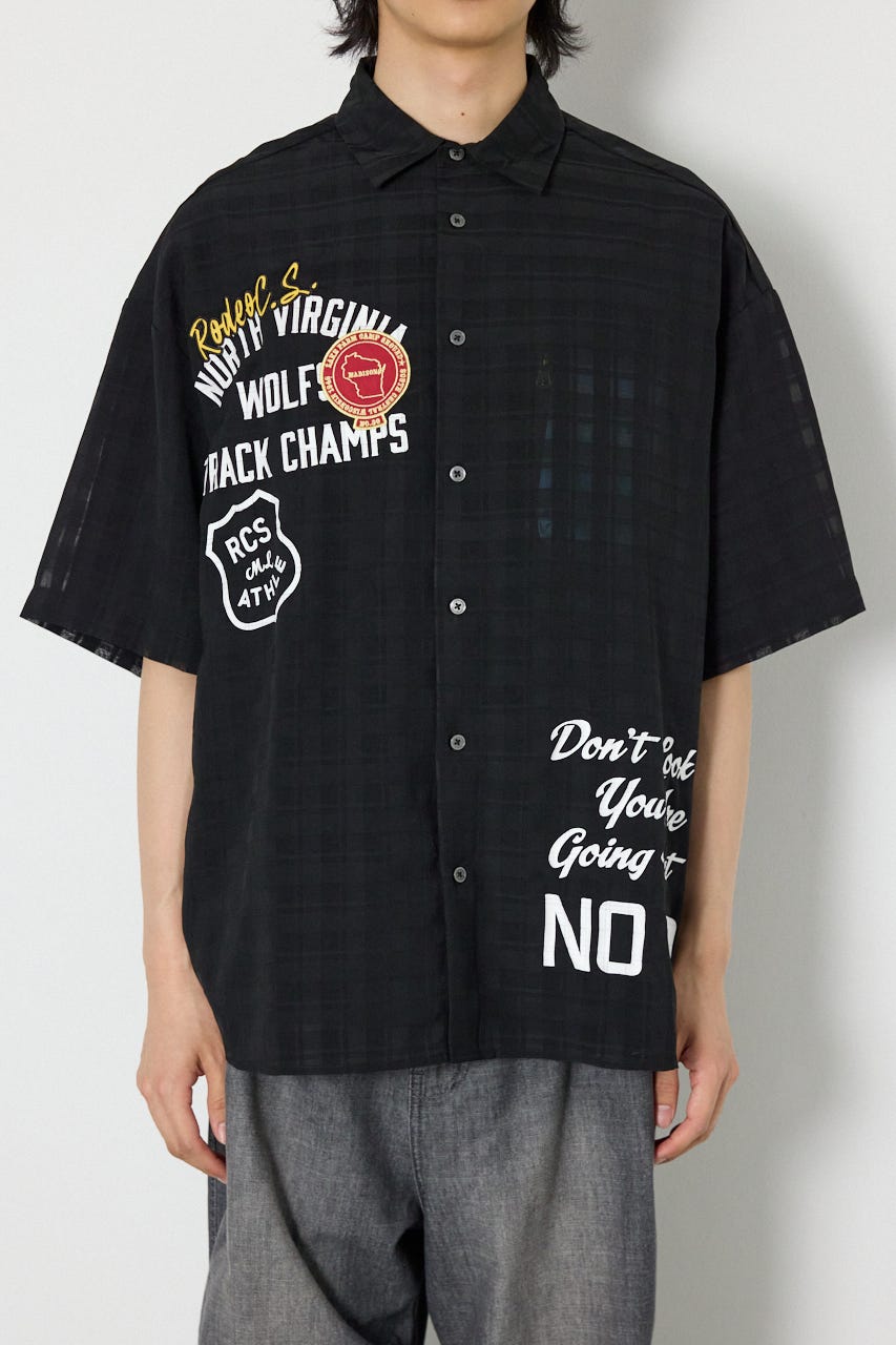 イレギュラーシアーチェックシャツ BLK M