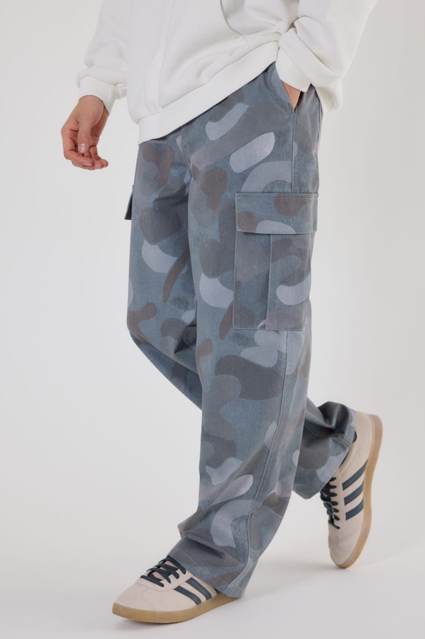 カモフラカーゴパンツ 柄GRY L
