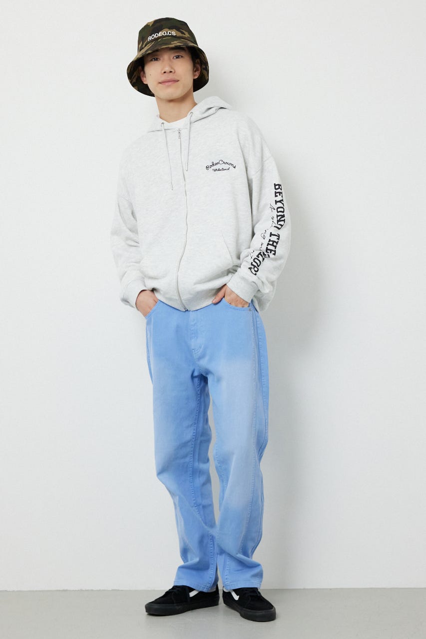 ダブルニーフェードカラーパンツ L/BLU M