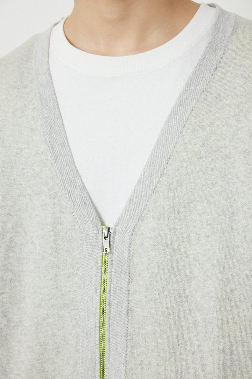スウェットライクZIPカーディガン L/T.GRY M