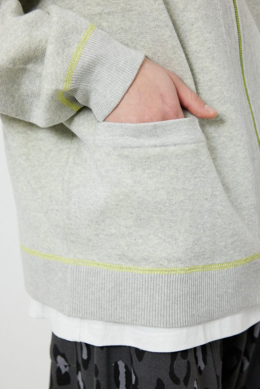スウェットライクZIPカーディガン L/T.GRY M