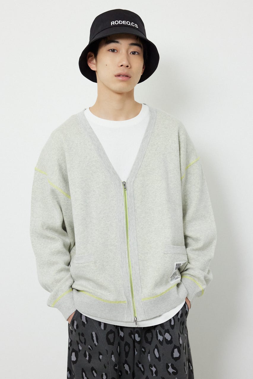 スウェットライクZIPカーディガン L/T.GRY M