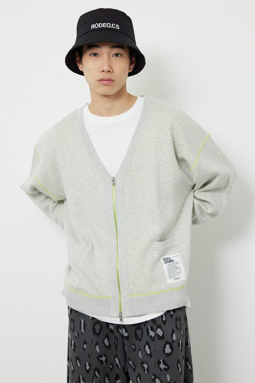 スウェットライクZIPカーディガン L/T.GRY M