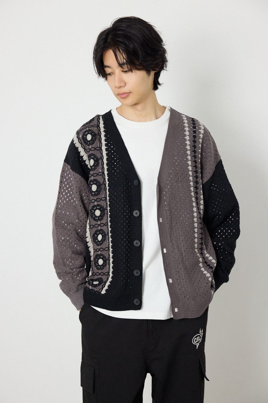 ランダムクロシェカーディガン BLK M