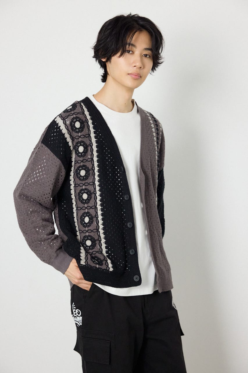 ランダムクロシェカーディガン BLK M