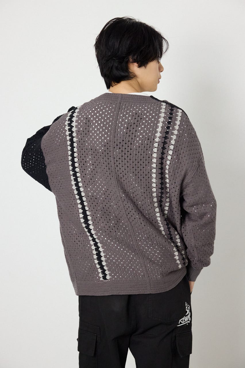 ランダムクロシェカーディガン BLK M