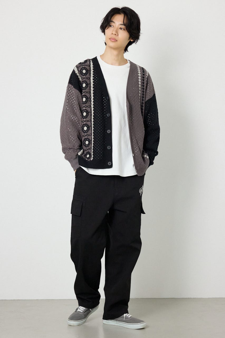 ランダムクロシェカーディガン BLK M