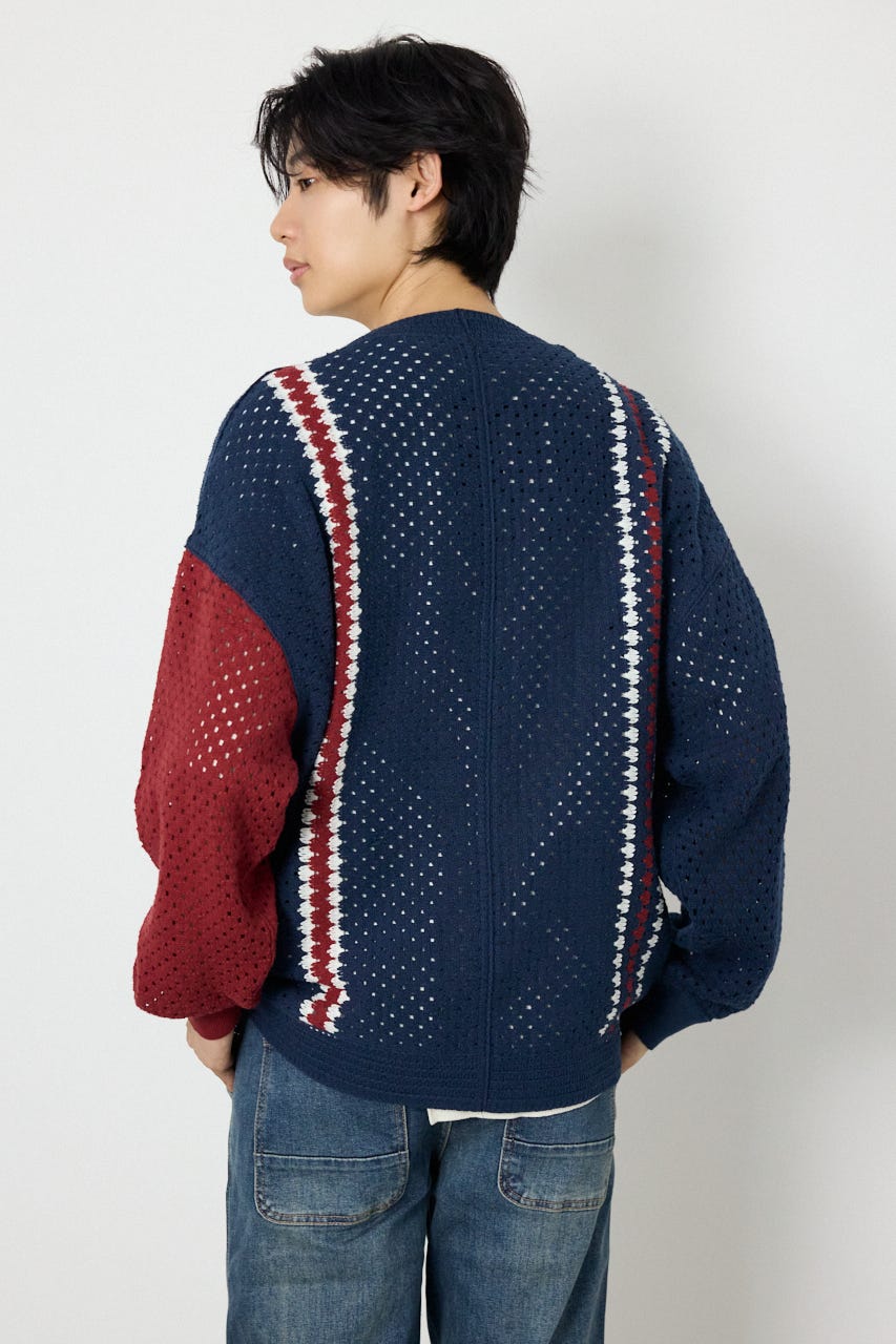 ランダムクロシェカーディガン NVY L