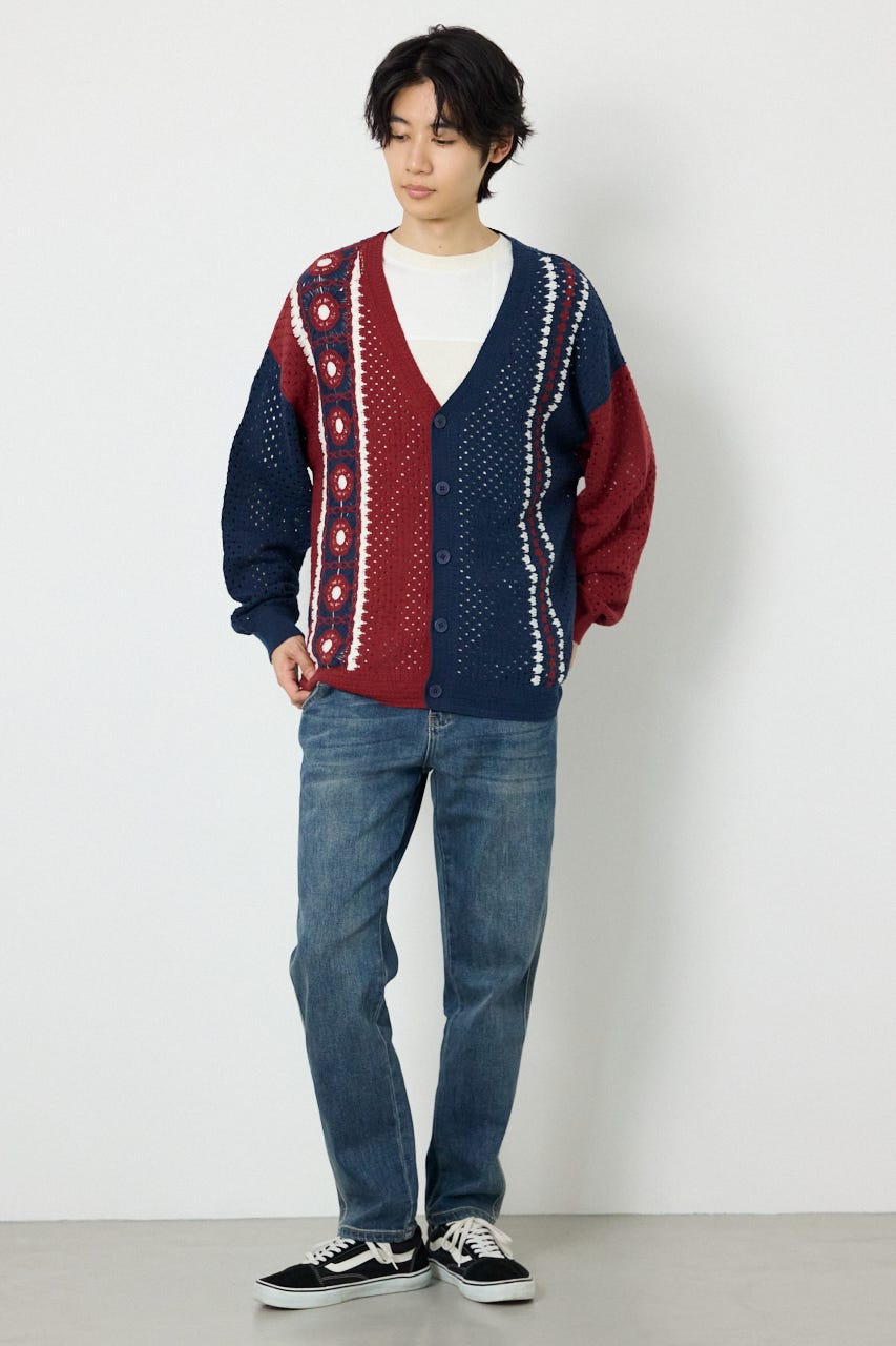 ランダムクロシェカーディガン NVY L