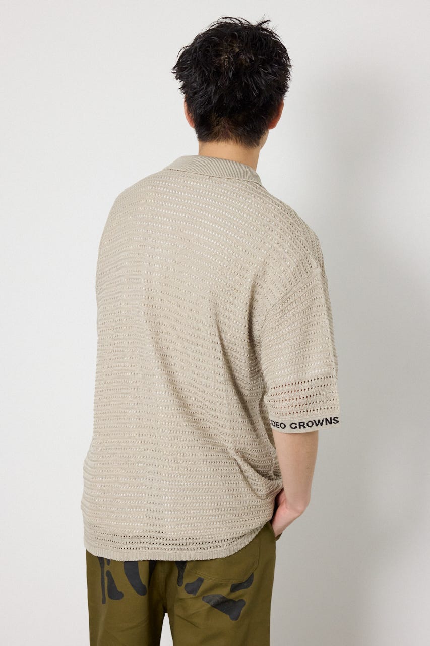 シアーニットシャツカーディガン L/BEG L