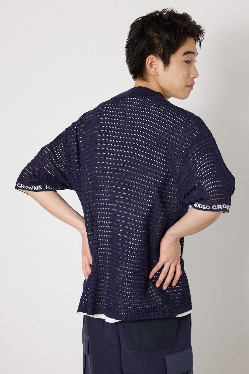 シアーニットシャツカーディガン NVY M