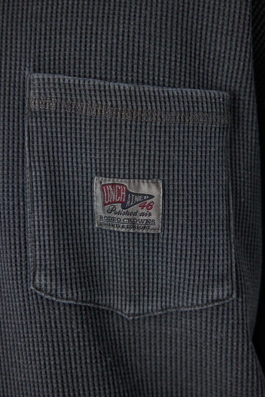 ピグメントワッフルTシャツ C.GRY L