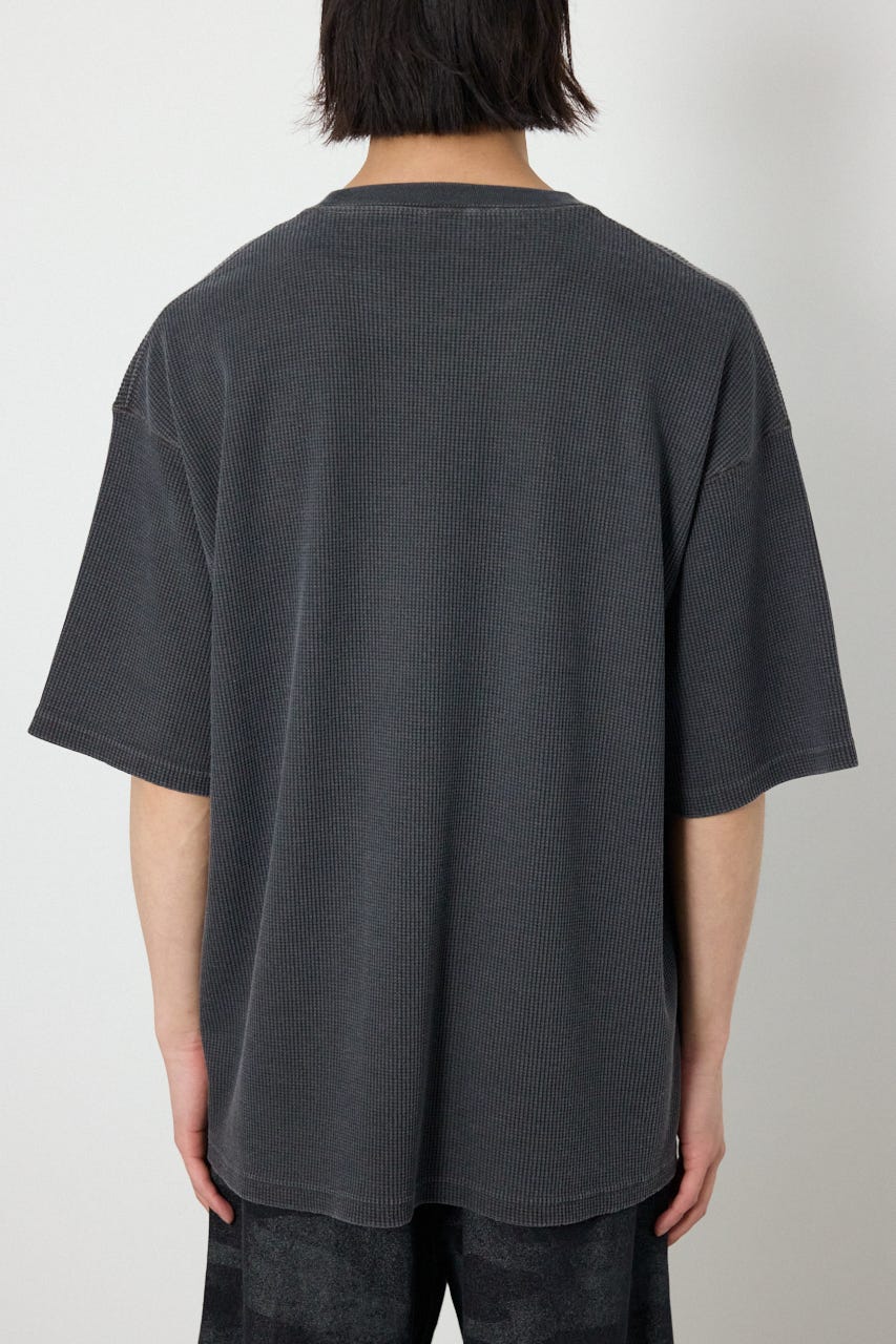 ピグメントワッフルTシャツ C.GRY L