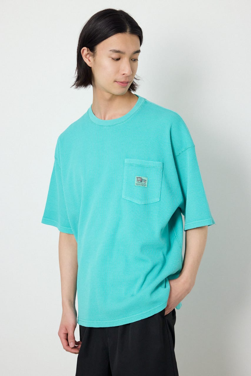 ピグメントワッフルTシャツ GRN M