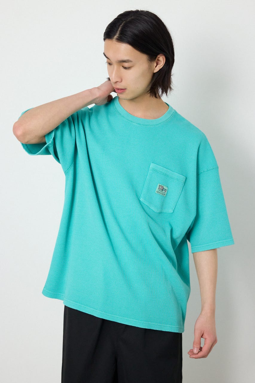 ピグメントワッフルTシャツ GRN M