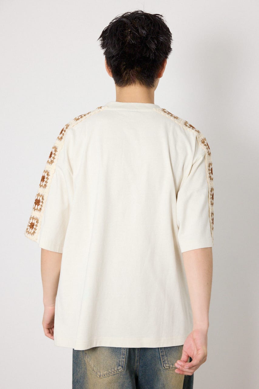 クロシェラインヘンリーTシャツ IVOY M