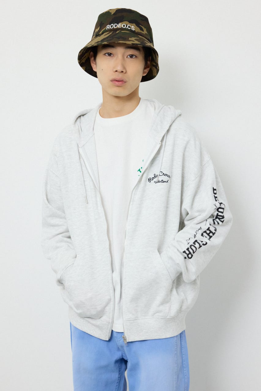 タイポグラフィーZIPパーカー L/T.GRY M