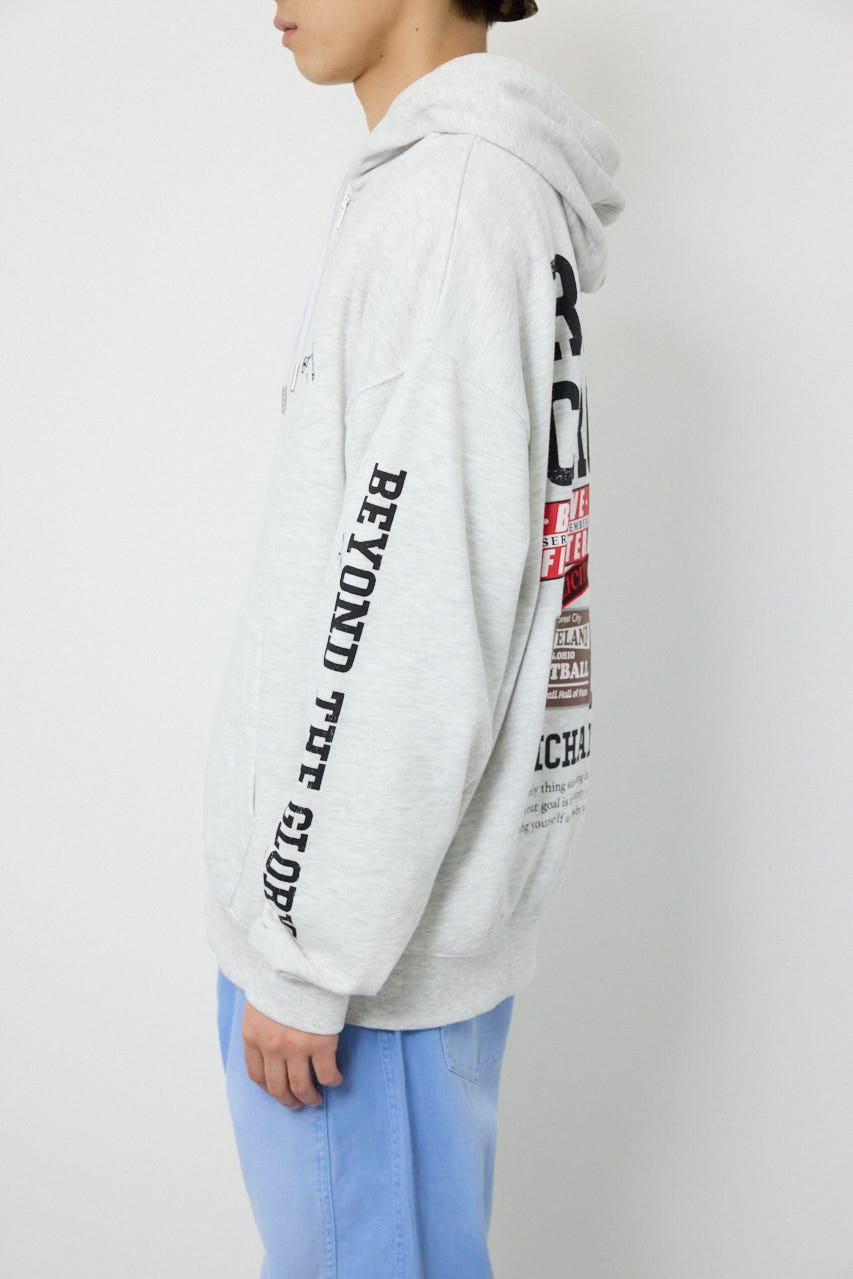 タイポグラフィーZIPパーカー L/T.GRY M