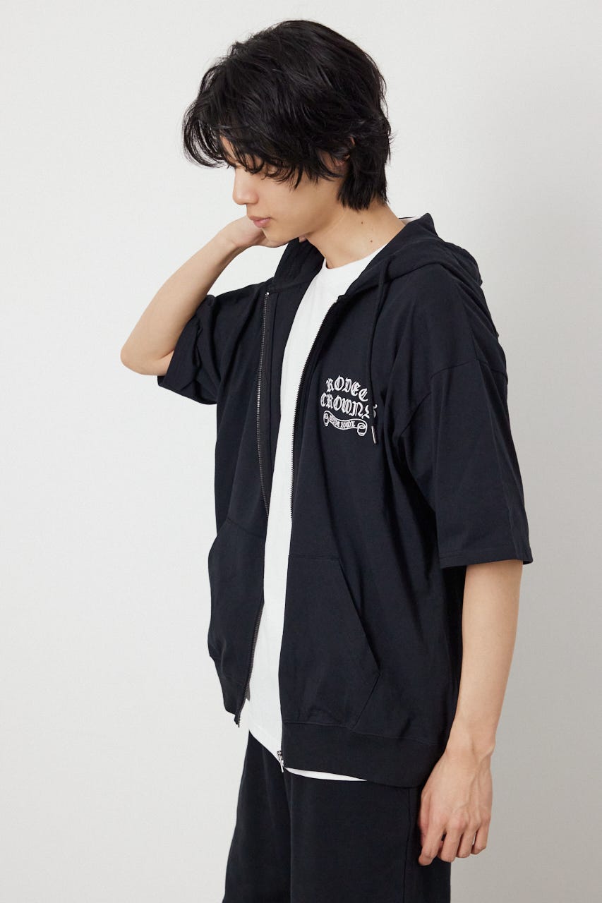 Blackletter 半袖ZIPパーカー BLK M