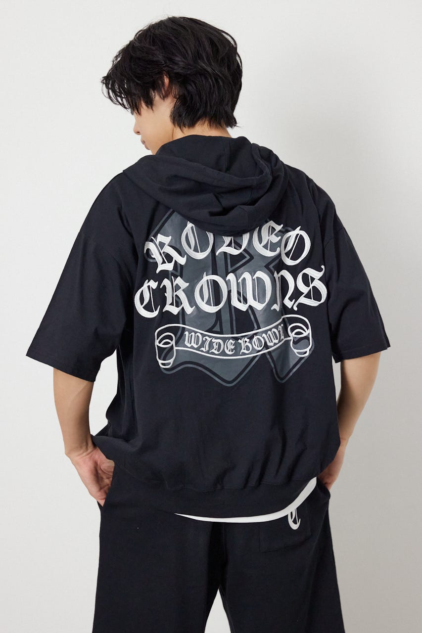 Blackletter 半袖ZIPパーカー BLK M