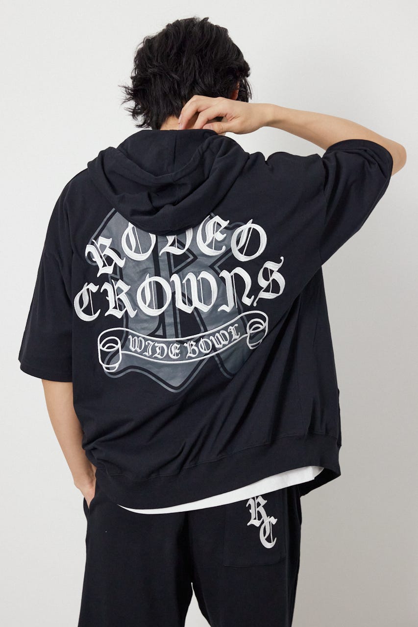 Blackletter 半袖ZIPパーカー BLK M