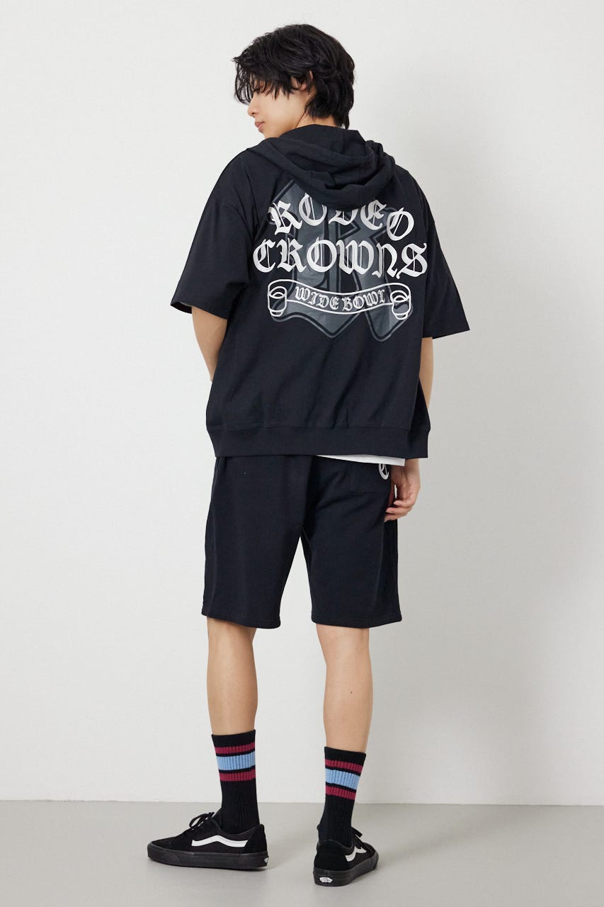 Blackletter 半袖ZIPパーカー BLK M