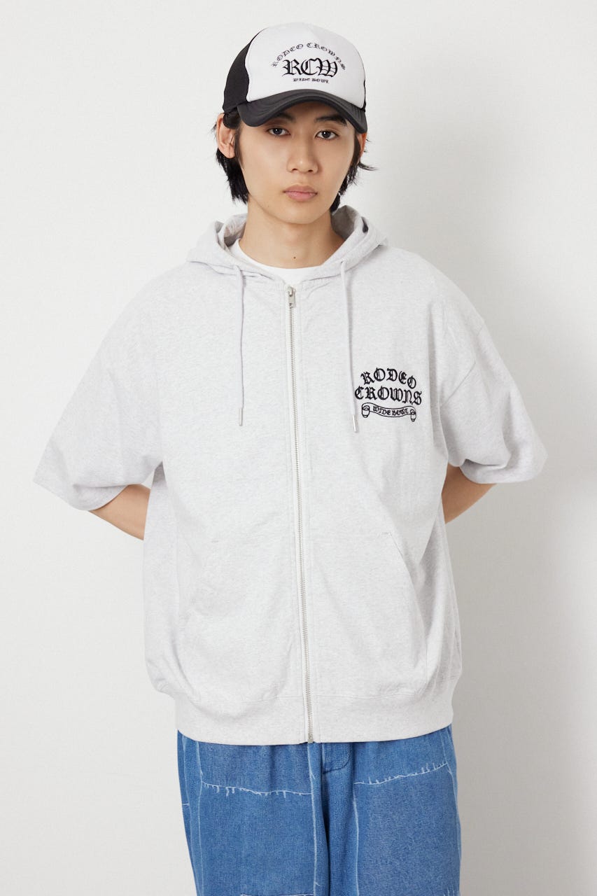 Blackletter 半袖ZIPパーカー L/T.GRY L