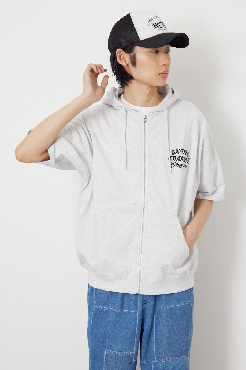 Blackletter 半袖ZIPパーカー L/T.GRY L