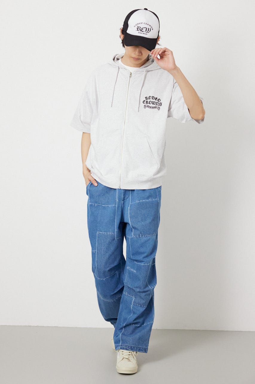 Blackletter 半袖ZIPパーカー L/T.GRY L