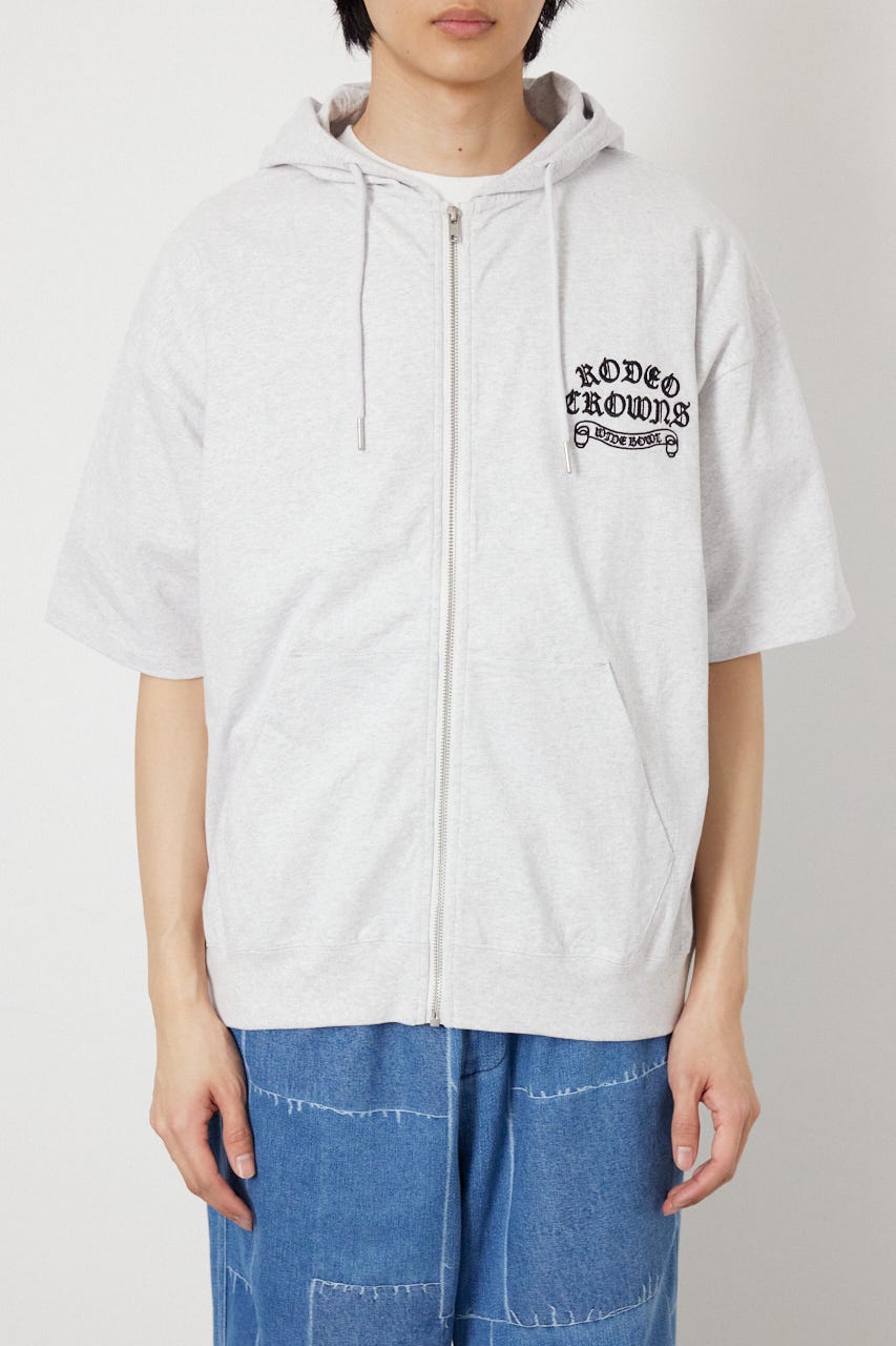 Blackletter 半袖ZIPパーカー L/T.GRY L