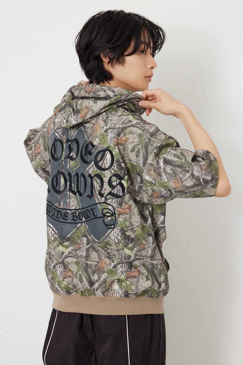 Blackletter 半袖ZIPパーカー 迷彩 M