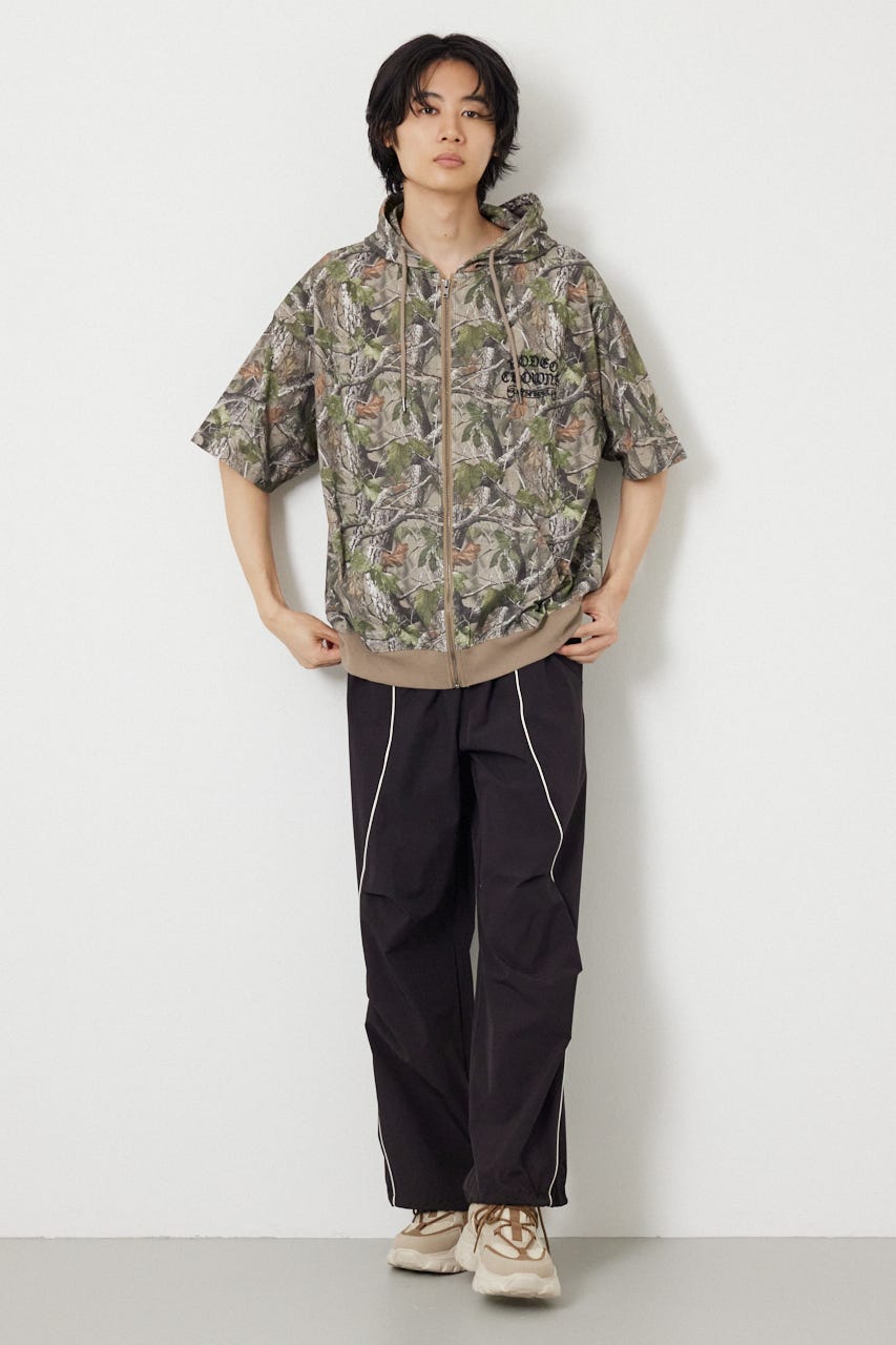 Blackletter 半袖ZIPパーカー 迷彩 M