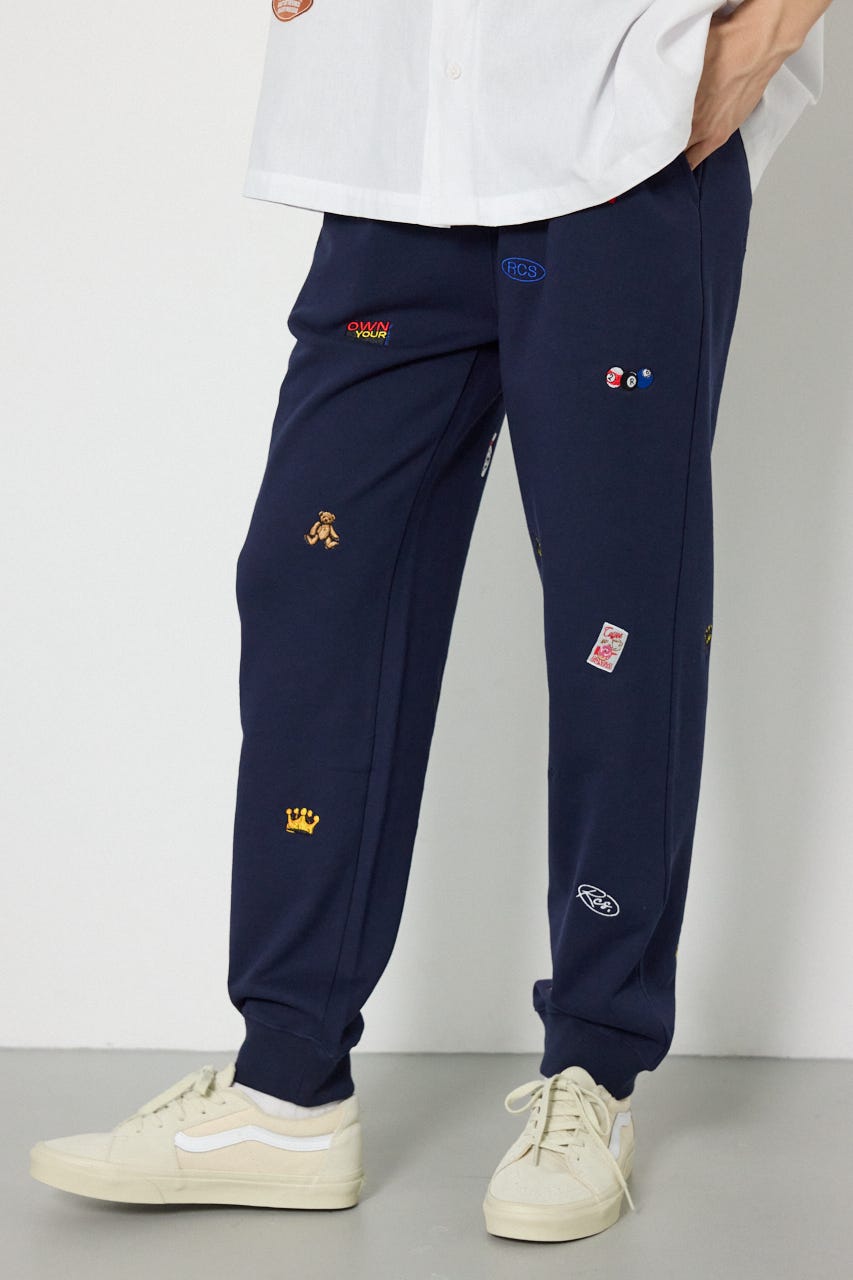 Dotted スウェットパンツ NVY L