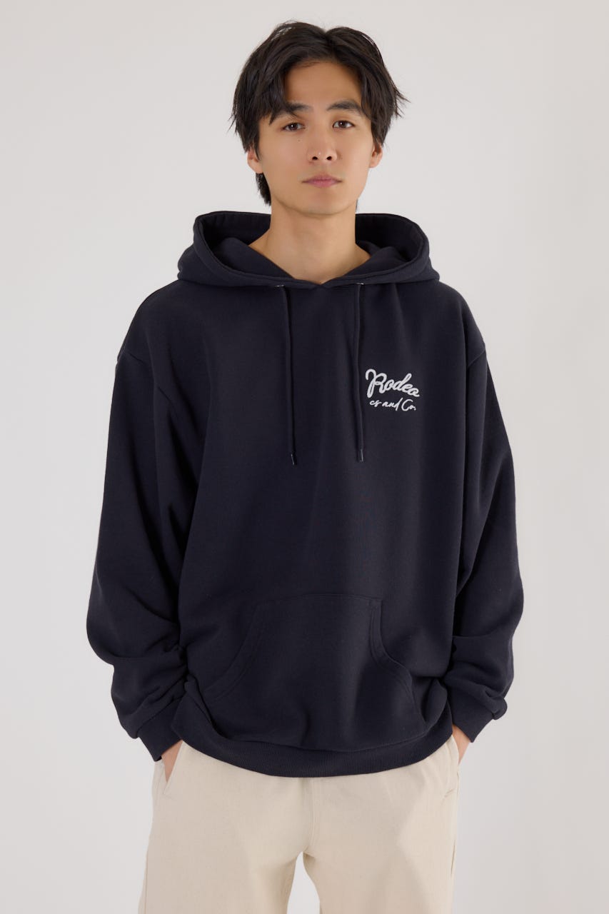 メンズロゴデニムパッチフーディー BLK L