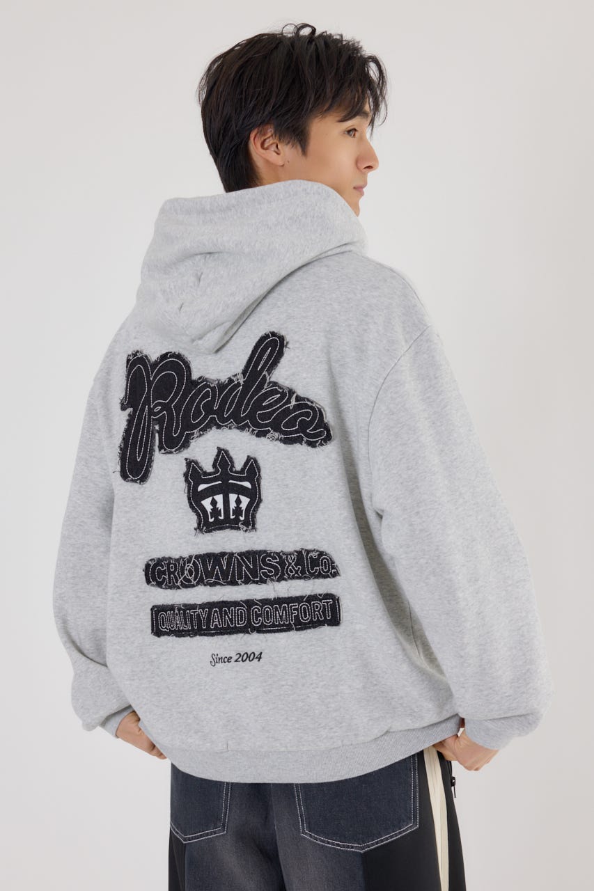 メンズロゴデニムパッチフーディー L/T.GRY M