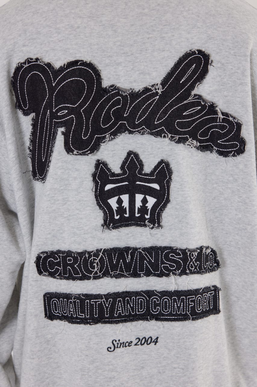 メンズロゴデニムパッチフーディー L/T.GRY M