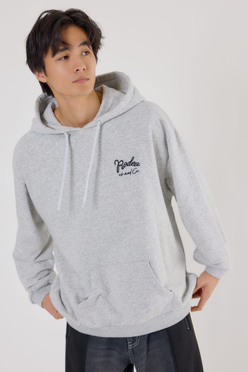 メンズロゴデニムパッチフーディー L/T.GRY M